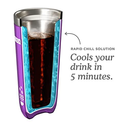 ZOKU ZOKU Instant Iced Coffee Maker, Reusable Beverage Chiller Cools Hot Beverages in Minutes Without Dilution, Portable 11-ounce Tumbler With Spill-resistant Lid and Straw, Purple