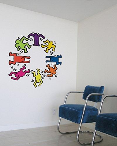 BLIK BLIK Keith Haring Dancers Removable Wall Decals | Officially Licensed Keith Haring Art | Assorted Colors | Set of 8 Decals | 13 x 13 Inches