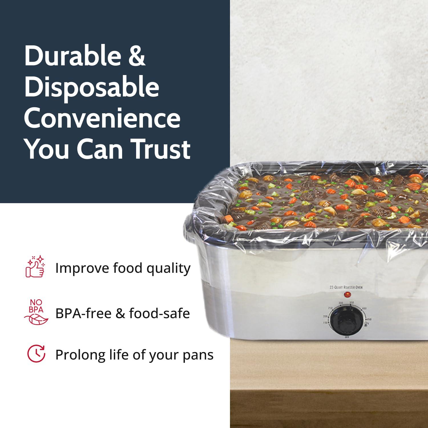 PanSaver PanSaver Cooking Liners - Disposable Electric Roasting Pan Liners for Instant Cleanup with No Scrubbing - Foil, 2 Count