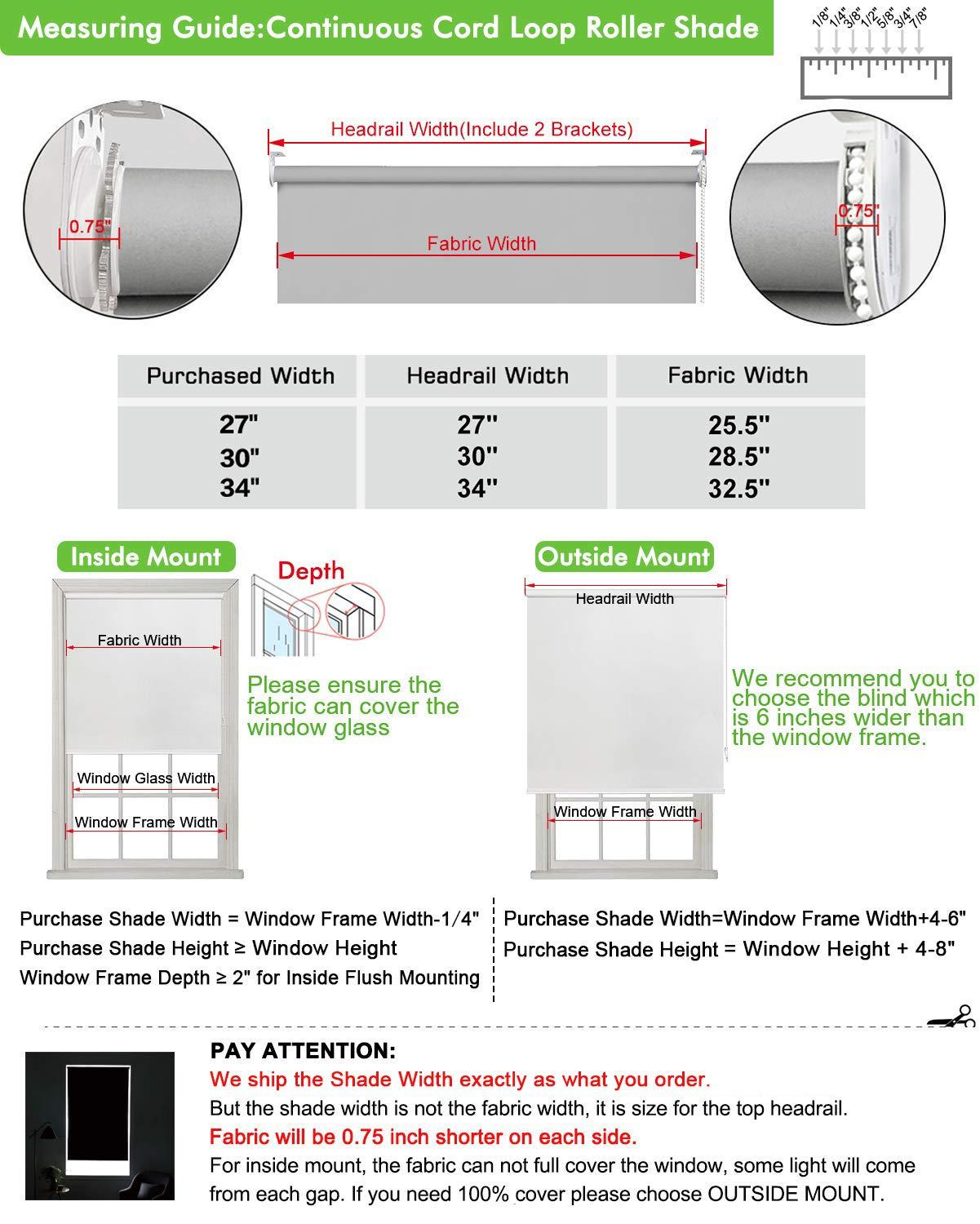MiLin MiLin 100% Blackout Roller Shades Fast Delivery, Roller Window Blinds and Shades Custom Cut to Size, Room Darkening Waterproof Thermal Insulated for Home & Office - Polar White 71" W x 60" H