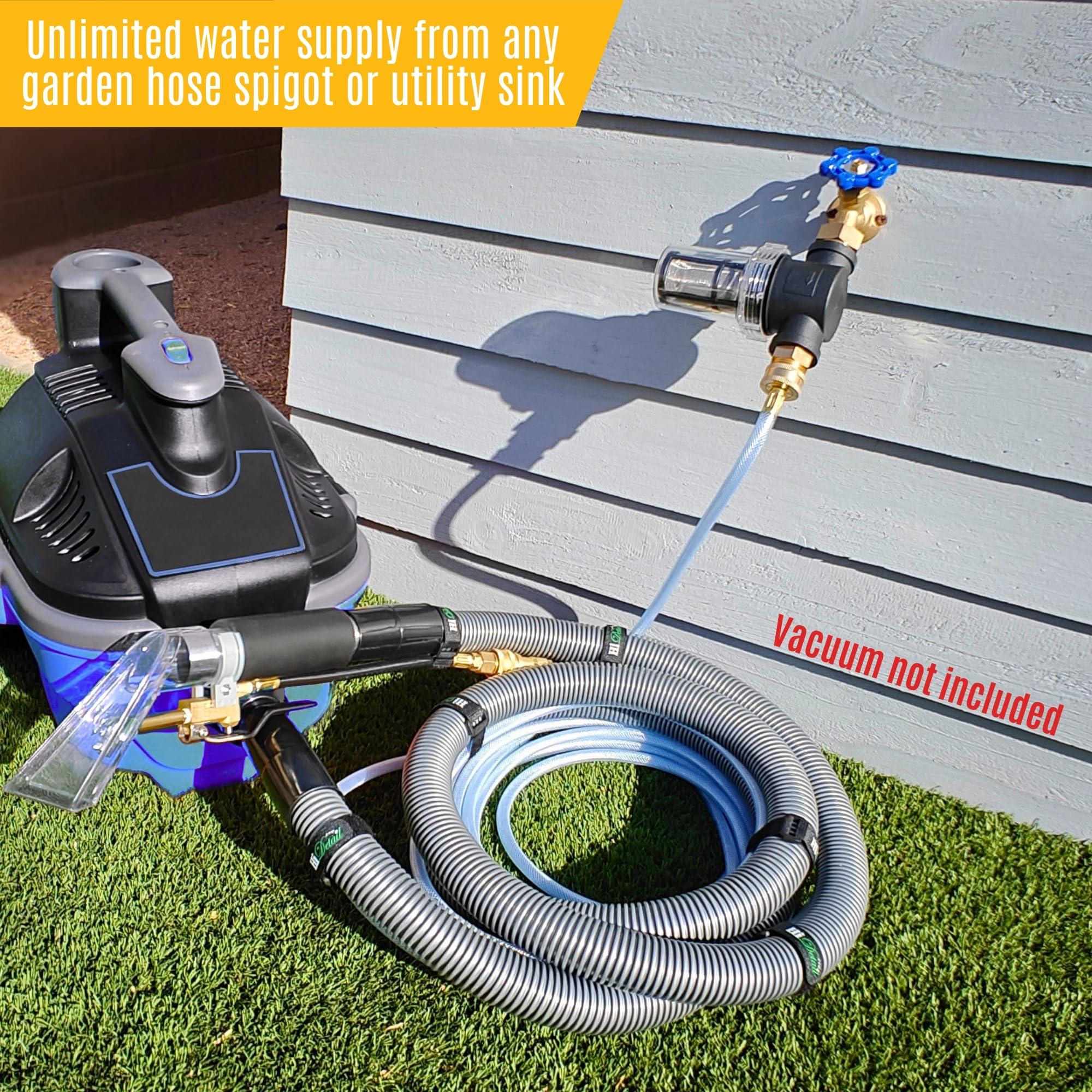 HiDetail HiDetail Shop Vac Extractor Kit with Wand and Hose, Adapter Converts Vacuum to carpet & upholstery Extractor for auto detailing & home, large, silver/black, HIDV2