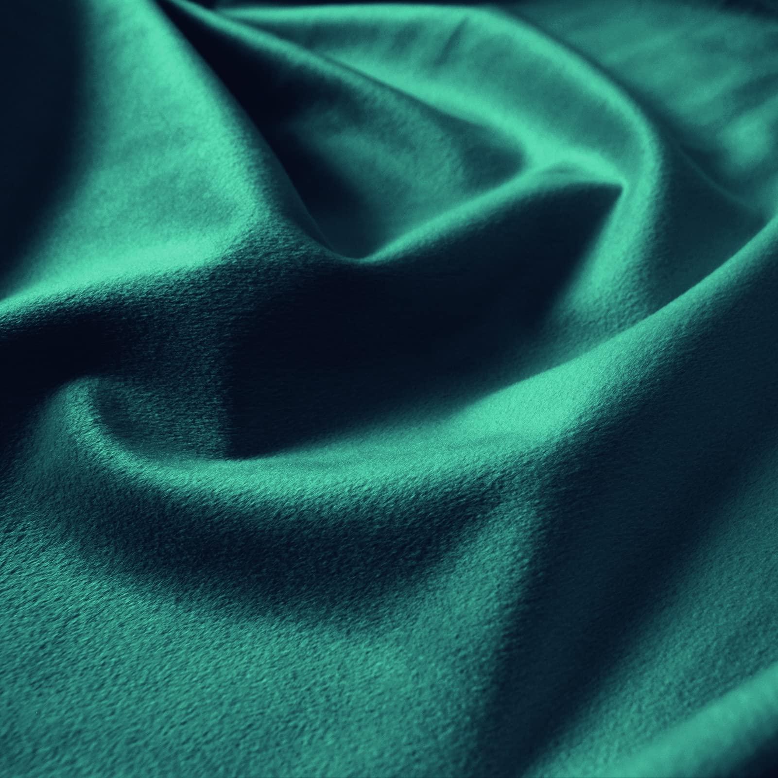 SK Studio SK Studio Velvet Curtains Soft Blackout Curtains Thermal Insulated Window Treatment Velvet Drapes Room Darkening Curtains for Living Room Bedroom, 2 Panels Set, Dark Green, W55 x L63 Inch