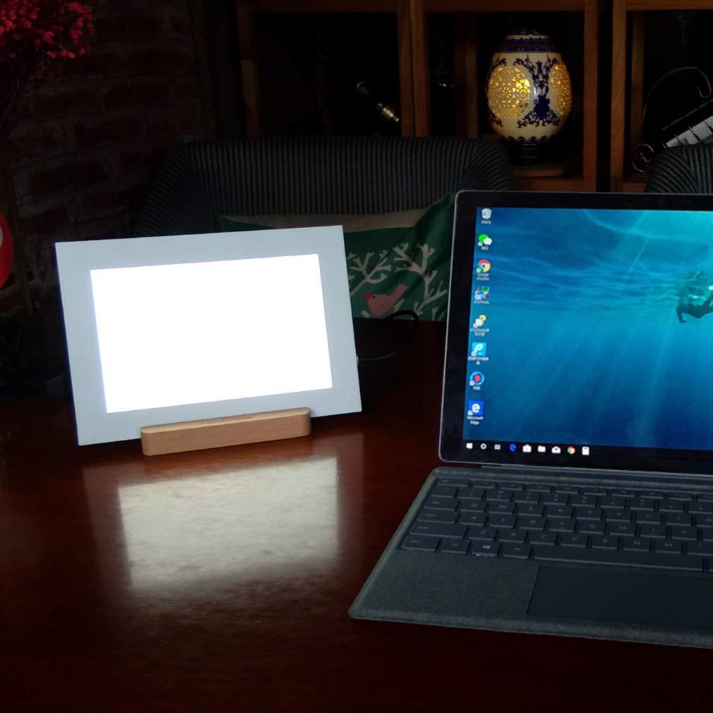 AMZCOOL AMZCOOL Sunlight Table Lamp 10000 Lux Full Spectrum LED Lamp UV-Free Portable Natural Light with Stepless Dimming(White,A5)