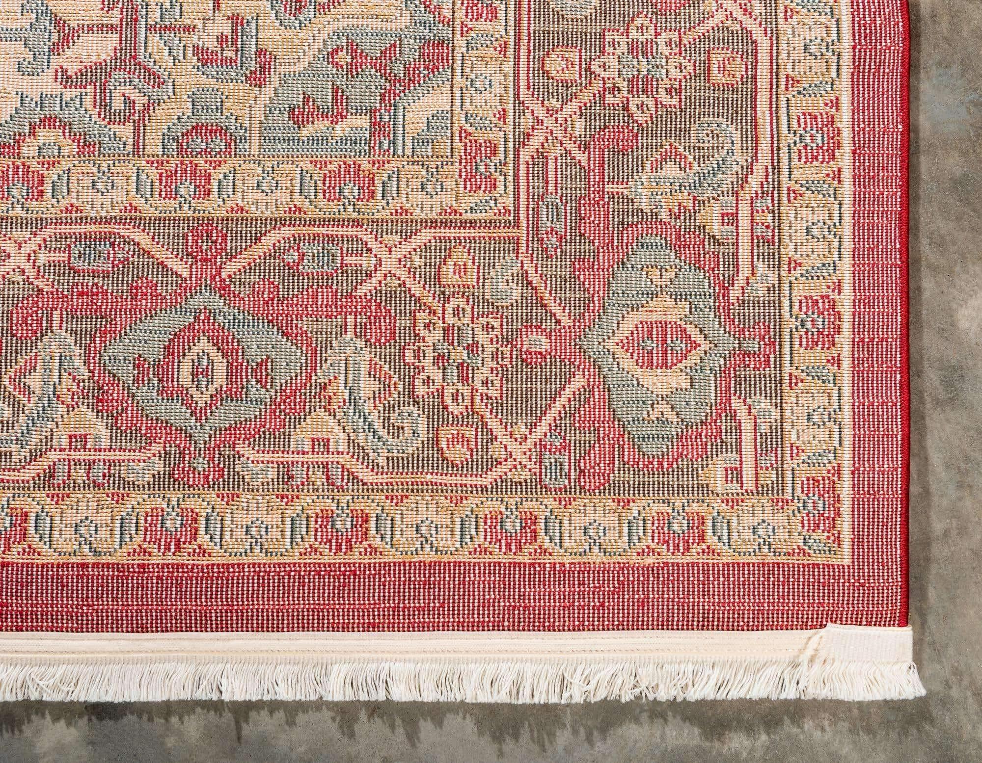 Unique Loom Unique Loom Sahand Collection Area Rug - Ardashir (10' x 13' 1" Rectangle, Red/ Light Blue)