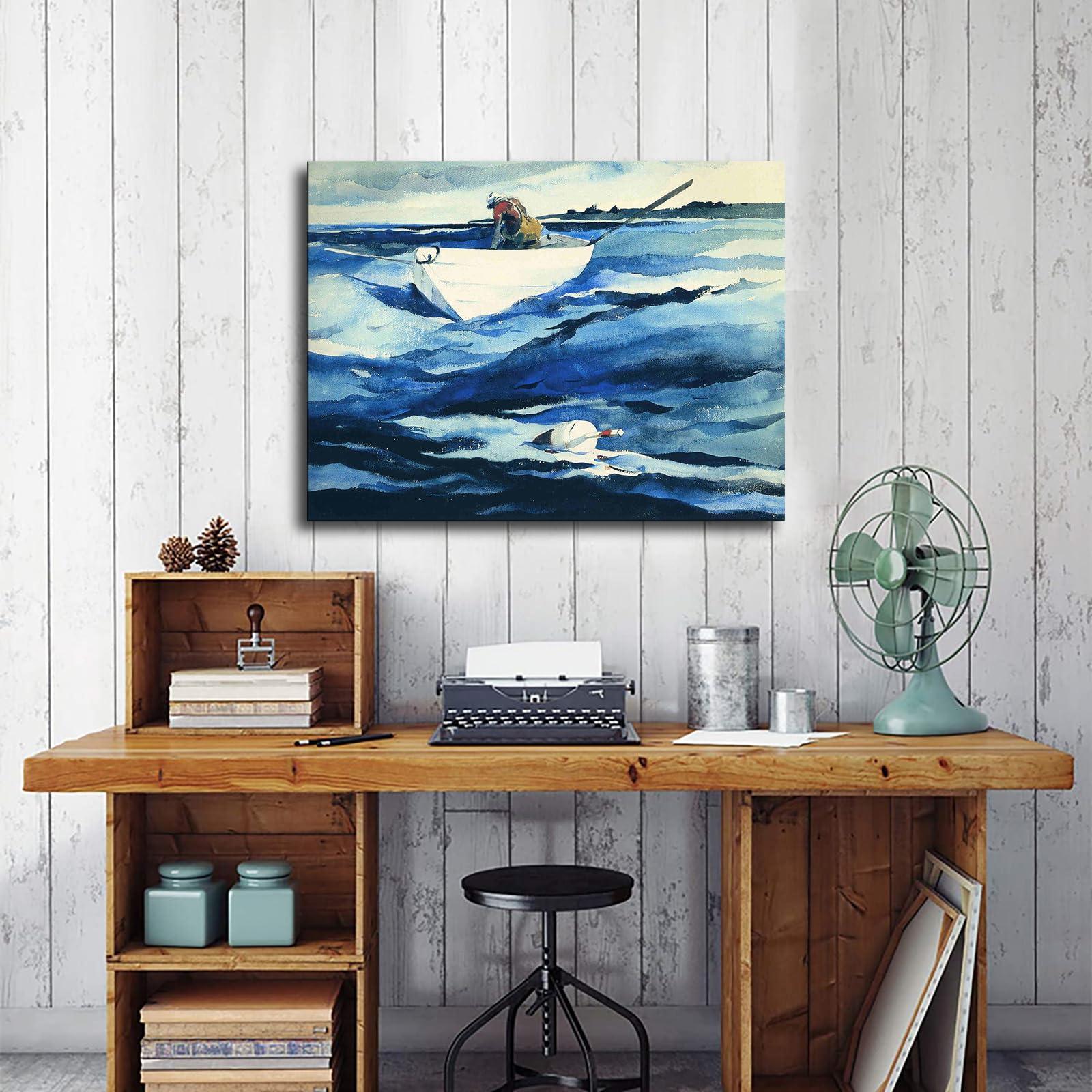 EviKoo EviKoo Andrew Wyeth The Lobsterman Picture Poster Canvas Wall Art HD Printing Modern Aesthetics Home Office Cafe Living Room Bedroom Home Garage Decor (1620inch-No Framed)