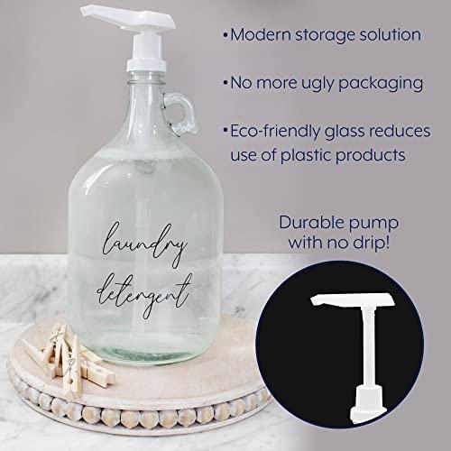 Darware Darware Laundry Pump Soap Dispenser: Liquid Detergent Gallon Glass Pump Bottle