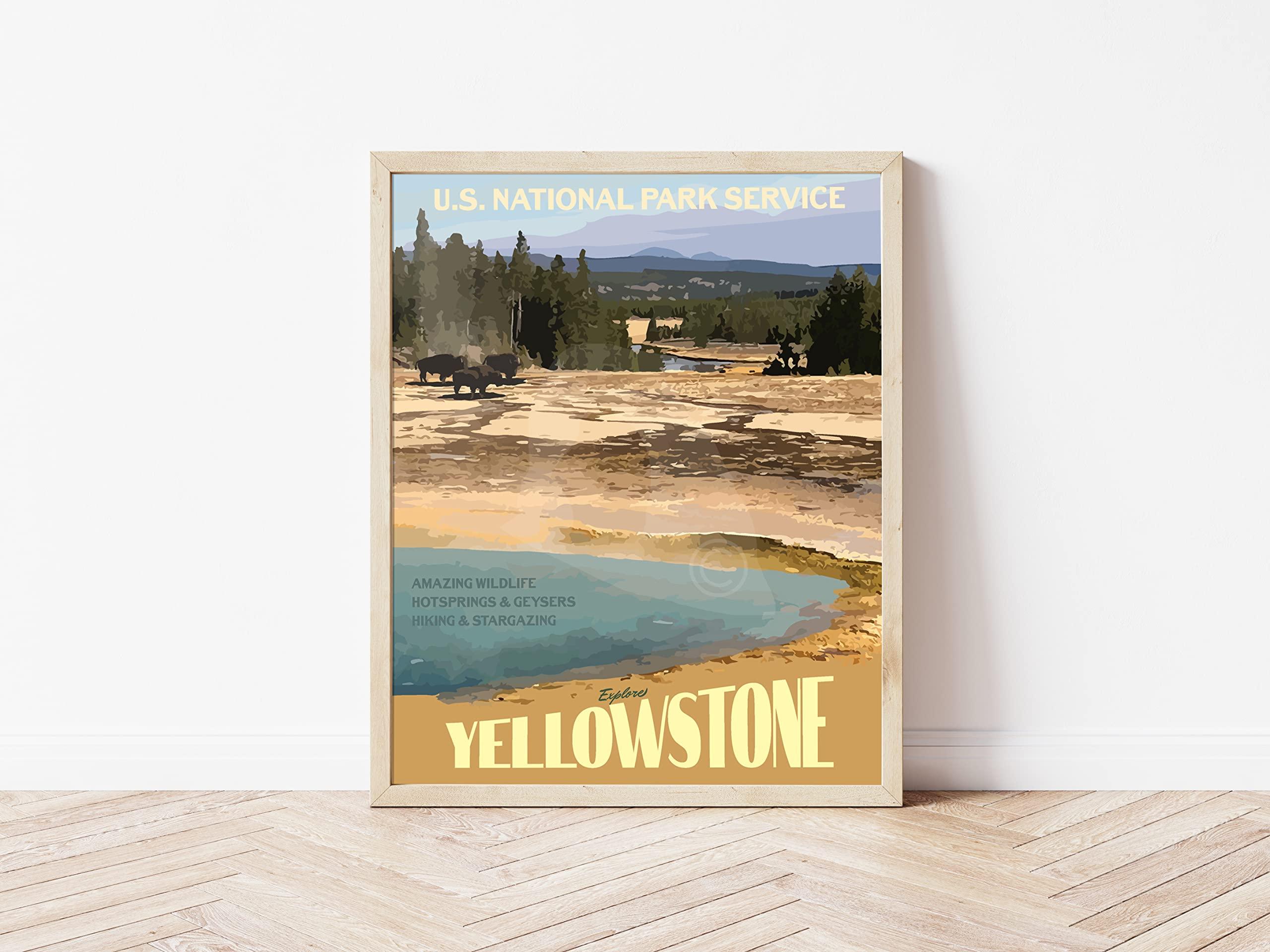 The Window West Yellowstone National Park Poster, Yellowstone National Park Geyser Print, Yellowstone Wyoming Art (Poster, Canvas) (Canvas, 18x24 Inches)