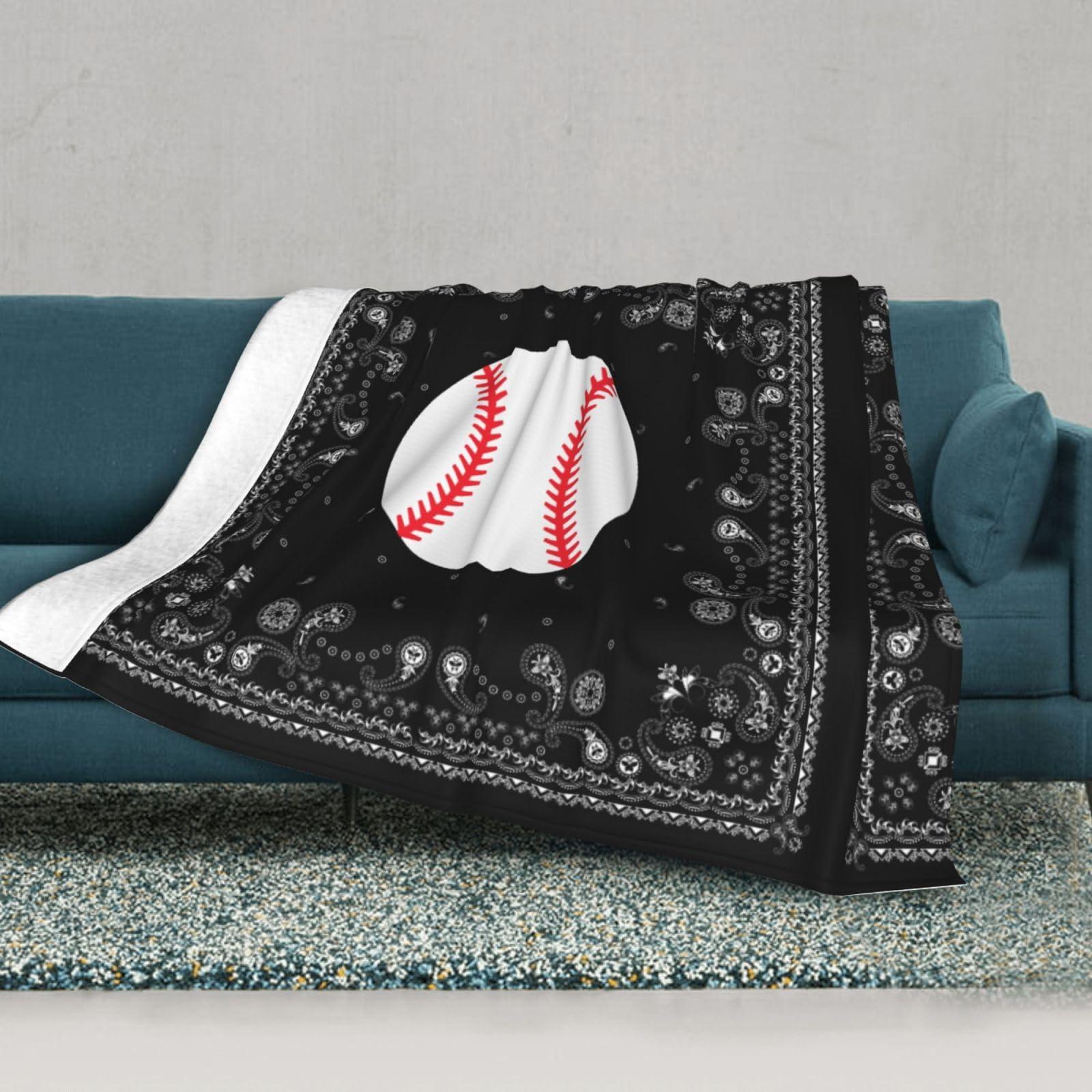 Vagilo Art Baseball Pattern Throw Blanket for Couch Sofa Or Bed Throw Size, Soft Fuzzy Plush Lightweight Blanket