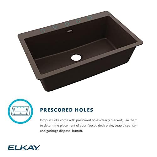 Elkay Elkay Quartz Classic ELGR13322BK0 Black Single Bowl Top Mount Sink