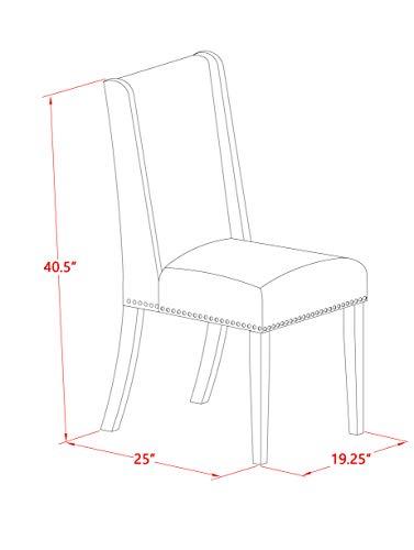 East West Furniture East West Furniture NOFL3-BLK-21 3 Piece Modern Dining Table Set Contains a Rectangle Wooden Table with Butterfly Leaf and 2 Blue Linen Fabric Upholstered Chairs, 32x54 Inch, Black
