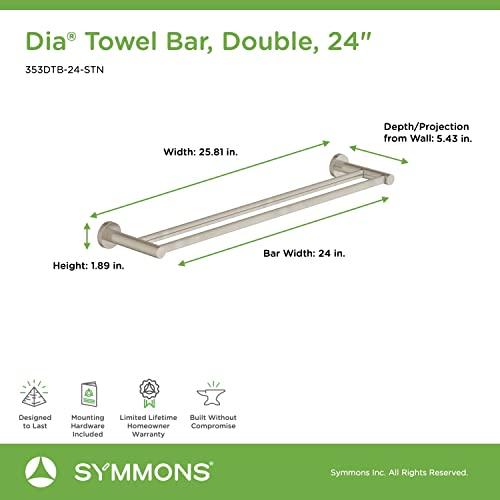 Symmons Symmons 353DTB-24-STN Dia 24 in. Double Wall-Mounted Towel Bar in Satin Nickel