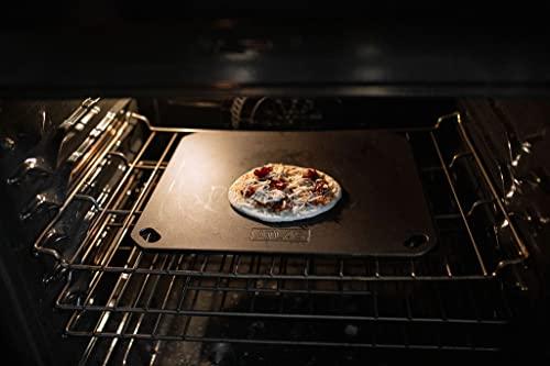 ATLAS STEEL CO. Baking Pizza Oven Steel for ANOVA Precision Oven 16.33 x 12.25, 1/4 Thick | Pizza Steel | Bread Baking Steel | Oven | Rounded Edge | Sandblasted | Made in Canada | Combi Oven