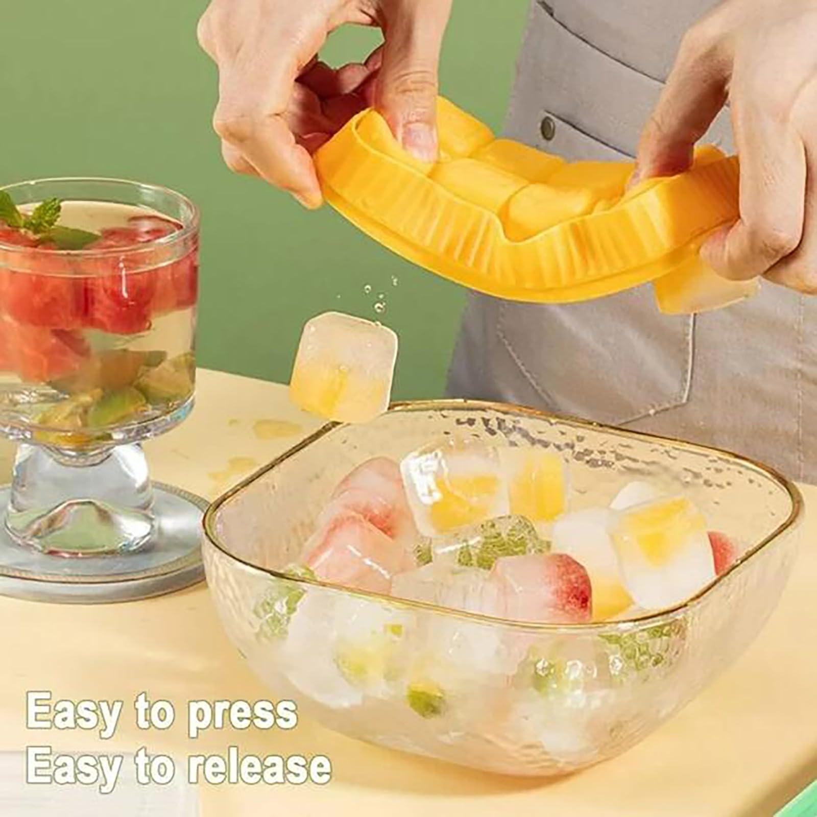 Generic Generic Bedroom Decor Ice Cube Tray Silicone Lid Big Round Ice Cube Trays for Freezer Ice Mold Tray Shapes Thin Ice Cube Trays for Water Bottles Silicone Ice Cube Tray Mini Squares, Red