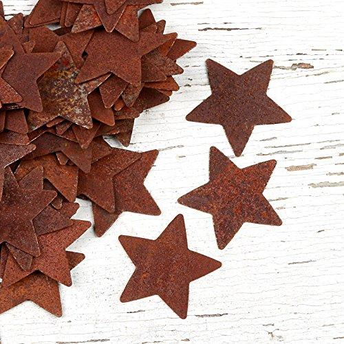 Factory Direct Craft Pack of 100 Rusty Tin Star Cutouts - Rusted Metal Stars Ideal for Country, Farmhouse, and Primitive Crafts & Decorations (Size: 1-1/4 inch)