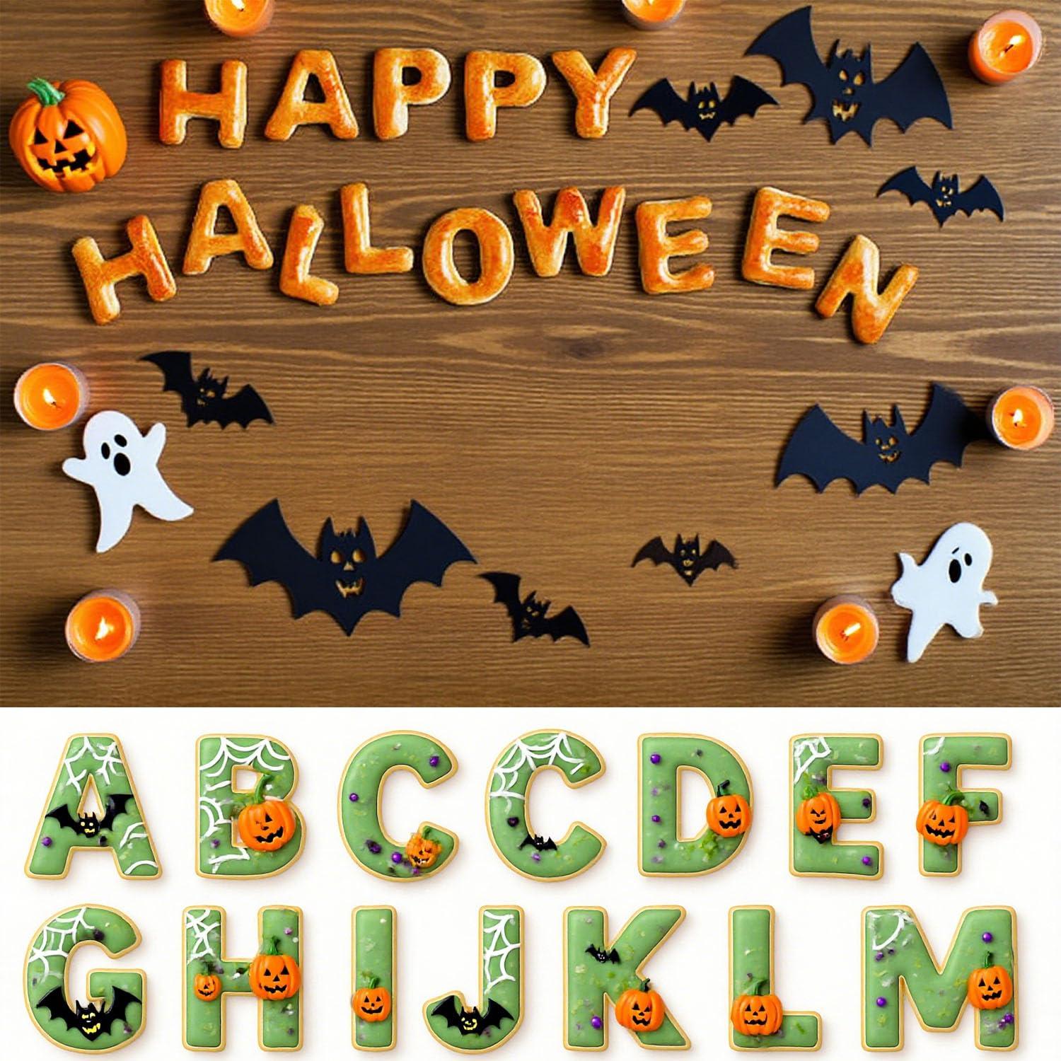 xify\'s xifys 36 Pcs Alphabet & Number Cookie Cutters, 2.5-3 Inch Assorted Sizes Stainless Steel Cookie Cutter Sets, Fondant & Dough Molds for Party Birthday Christmas, Fruit Cutting, Includes Steel Scraper