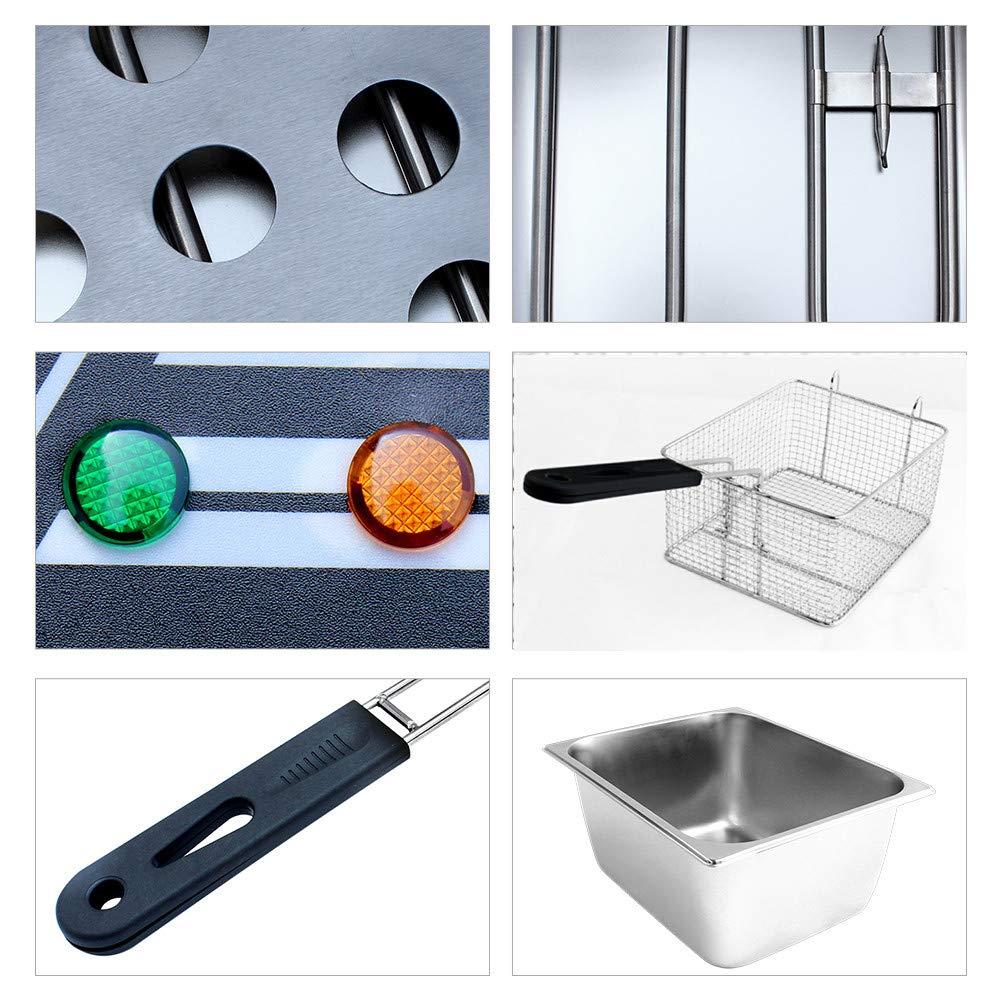 YYAO YYAO Deep Fryer 2500 W 6.3QT/6L Stainless Steel Electric Fryer with Baskets and Filters,Electric Fryer for Turkey,Steak,French Fries,Donuts