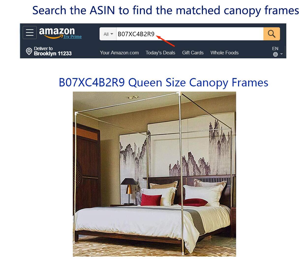 Mengersi Mengersi Galaxy Star Four Corner Post Bed Curtain Canopy Bedroom Decoration for Girls Adults Windproof Lightproof Bed Canopies Child Gift (Queen,Black)