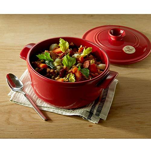 Emile Henry Emile Henry Flame Round Stewpot Dutch Oven, 4.2 Quart, Burgundy