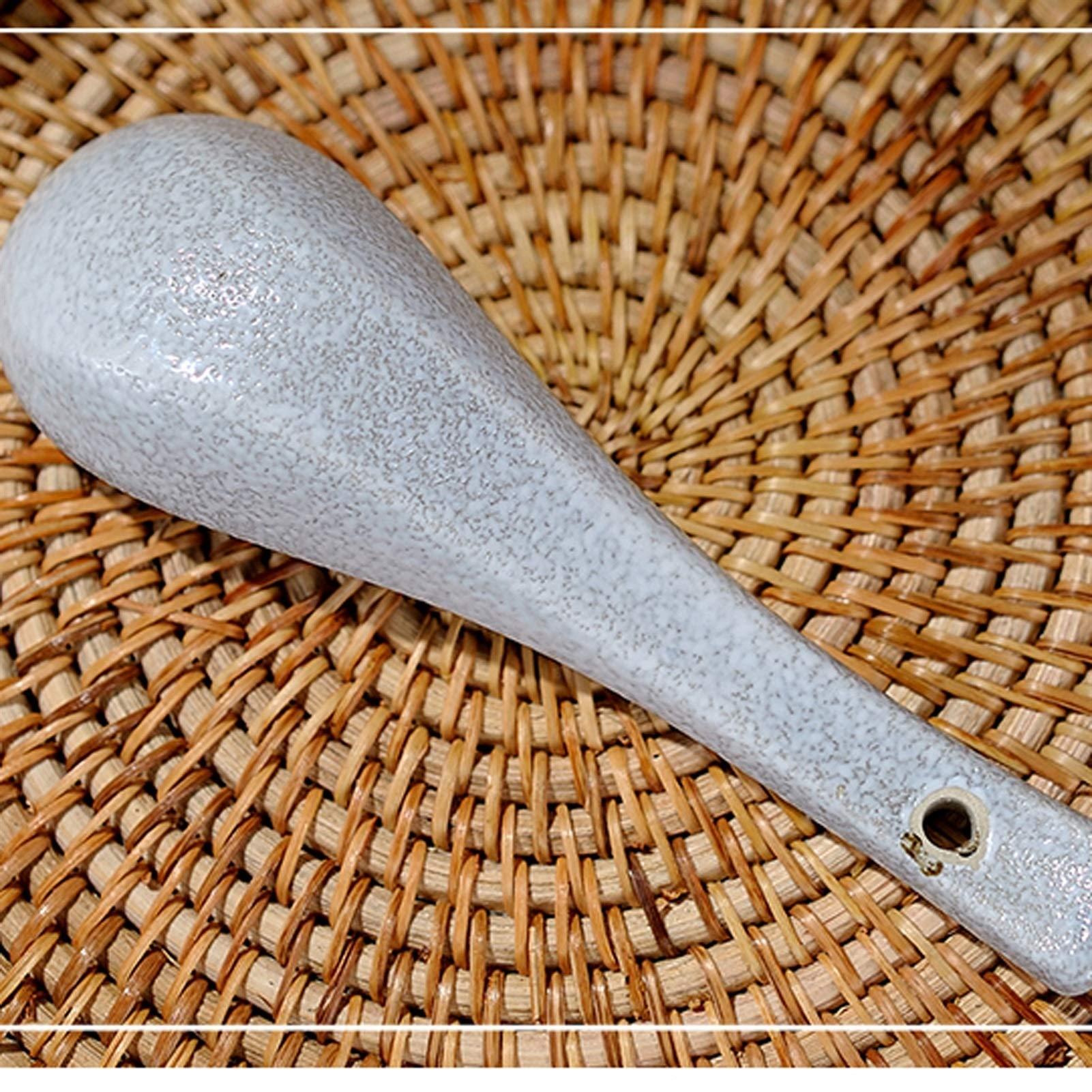 Lzeal Soup Spoons/Soup Ladle Multifunctional Chinese Ceramic Soup Spoon, Table Spoon, Cereal, Appetizer, Gravy,dumplings Mixed Edible Soup Spoon Ladles for Serving