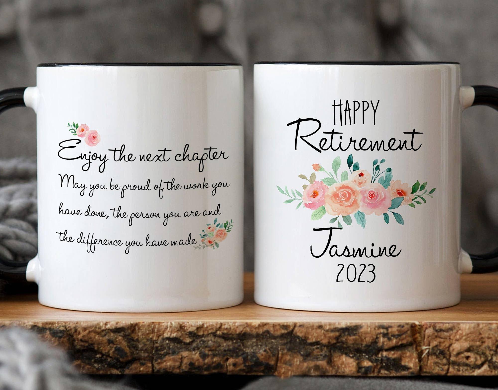 Dalatso Personalized Retirement Mug, Custom Name Coffee Mug, Custom Mugs For Mom Grandma Coworker Friends, Happy Retirement Gifts For Women, Retired Gift Idea Retired Grandparent, Coworker Gifts for Her