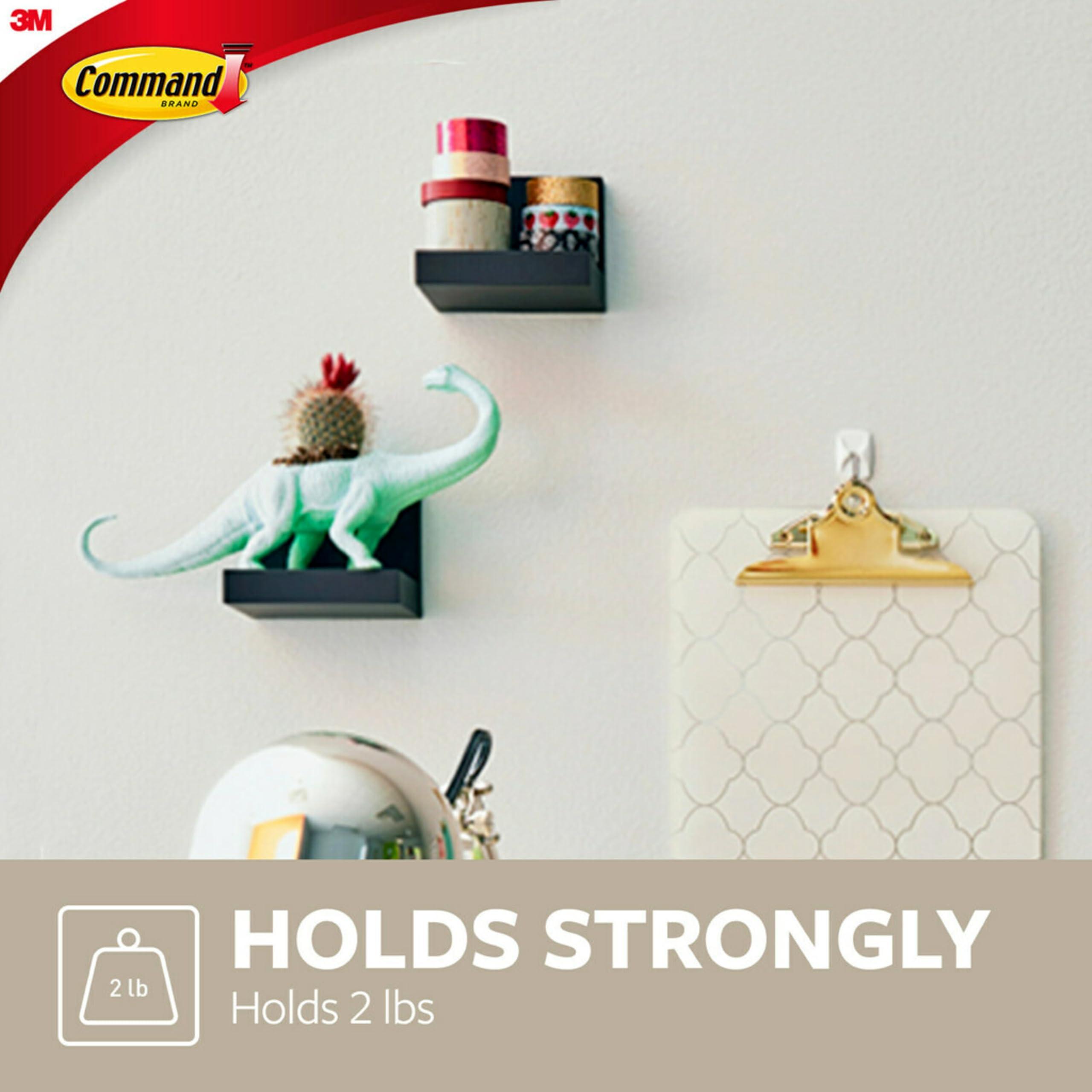 Command Command Display Ledges, Holds up to 2 lb, Slate, 2 Ledges with 8 Medium Command Strips, Damage Free Hanging Floating Shelf with Adhesive Strips, Personalize Living Room, Bedroom, Kids Room or Office