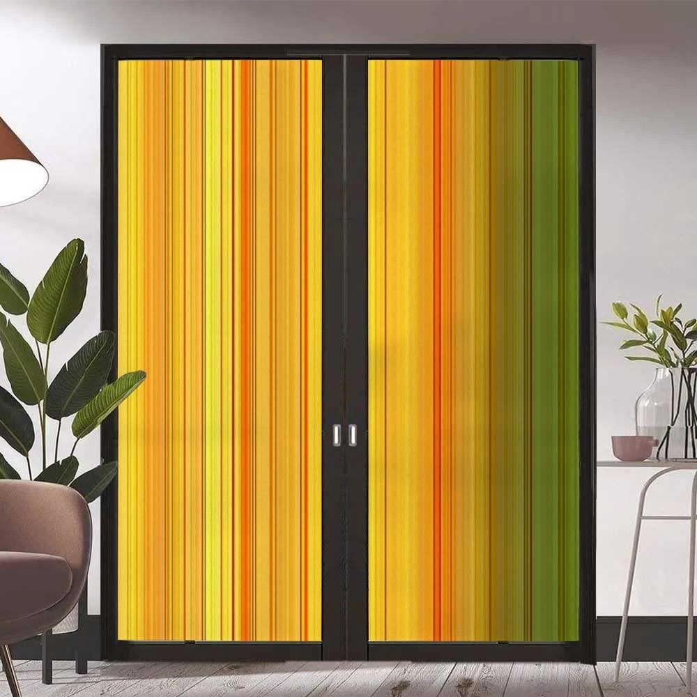 Generic Stained Glass Window Film Self Adhesive Colorful Vertical Fantasy Vinyl Decorative Sticker Anti Glare 31.5inch x 55.1inch (L+R,2PCS)