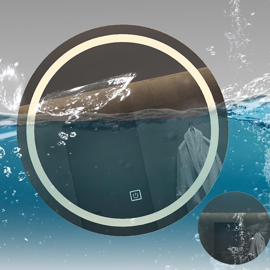 LLYLAY Vanity Mirror with Lights,LED Bathroom Mirror Round,Bathroom Mirrors for Wall,Circle Mirror,Polished Frameless Wall Mirror for Bathroom, Vanity, Bedroom,White/Warm Light