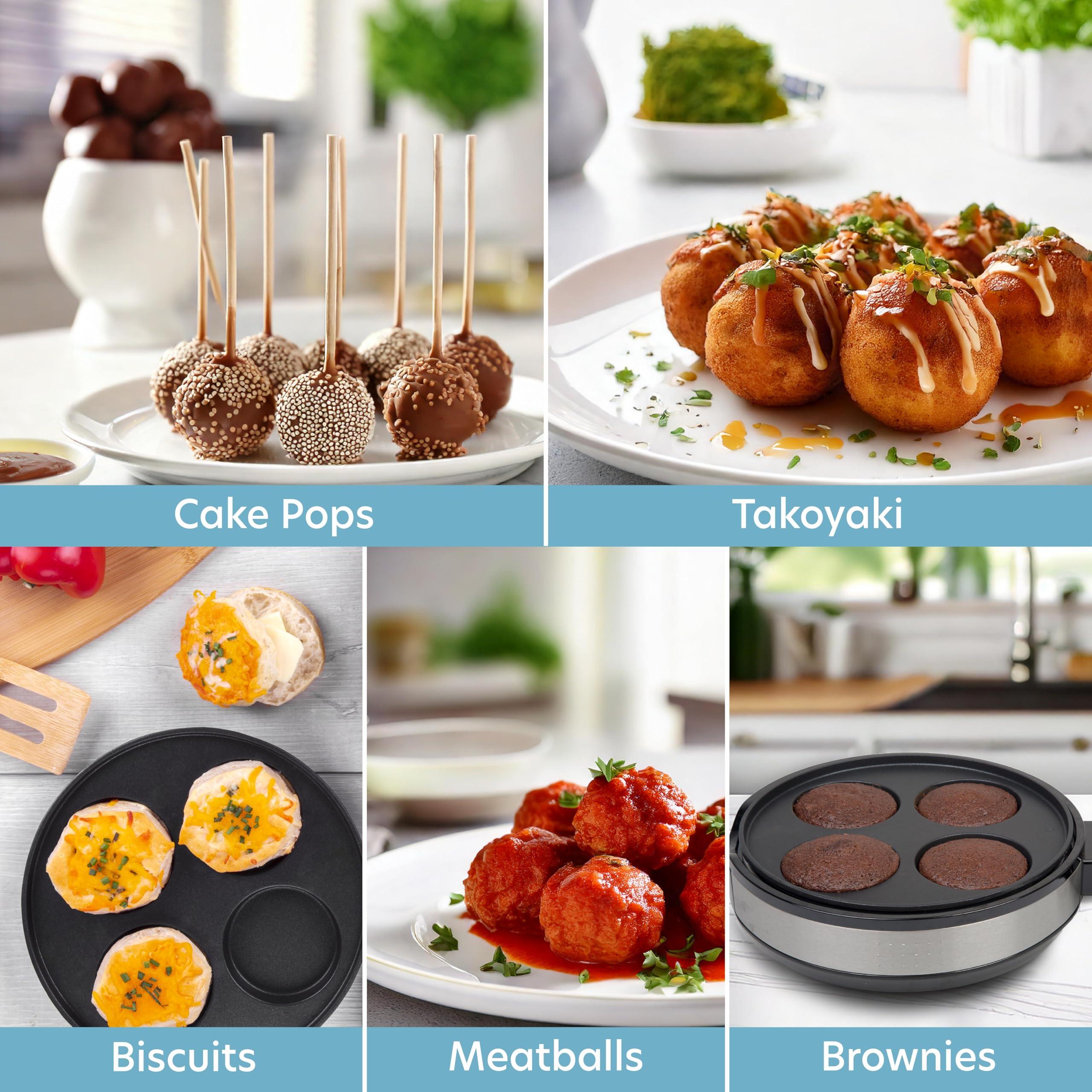 CucinaPro Multi Baker Deluxe- Baking Made Easy- Electric Appliance w Temp Control, 3 Interchangeable Skillets for Grilling Baking or Dessert Making- Grilled Cheese Omelets Pizza, Sandwiches, Cake Pops Xmas Gift