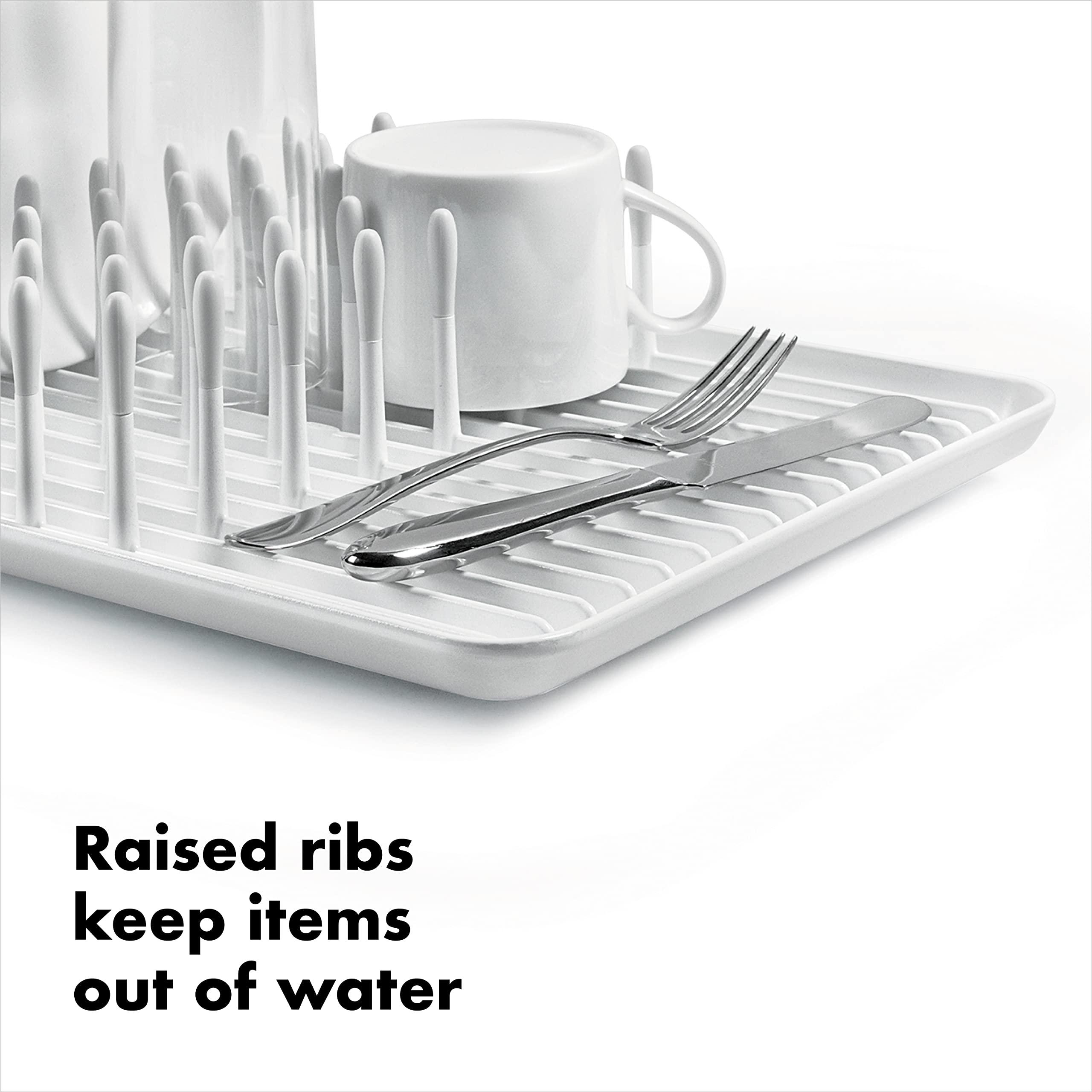 OXO OXO Good Grips Compact Dish Rack, Biscuit, 13-3/4\" x 10-3/8\" x 3-1/2\" h for Storage