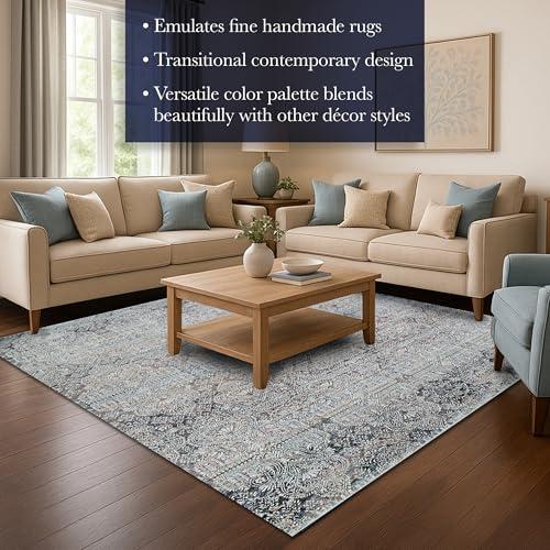 Couristan Couristan Luxor Barocco Area Rug, 5'3" x 7'6", Antique Beige-Pewter