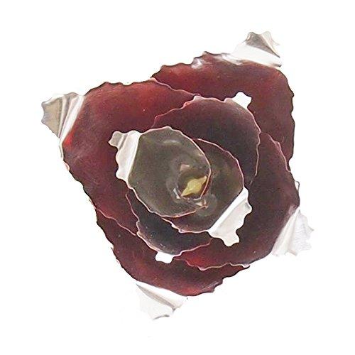 JustPaperRoses JustPaperRoses 10th Year Wedding Anniversary 7 inch Potted Aluminum Desk Rose Flower