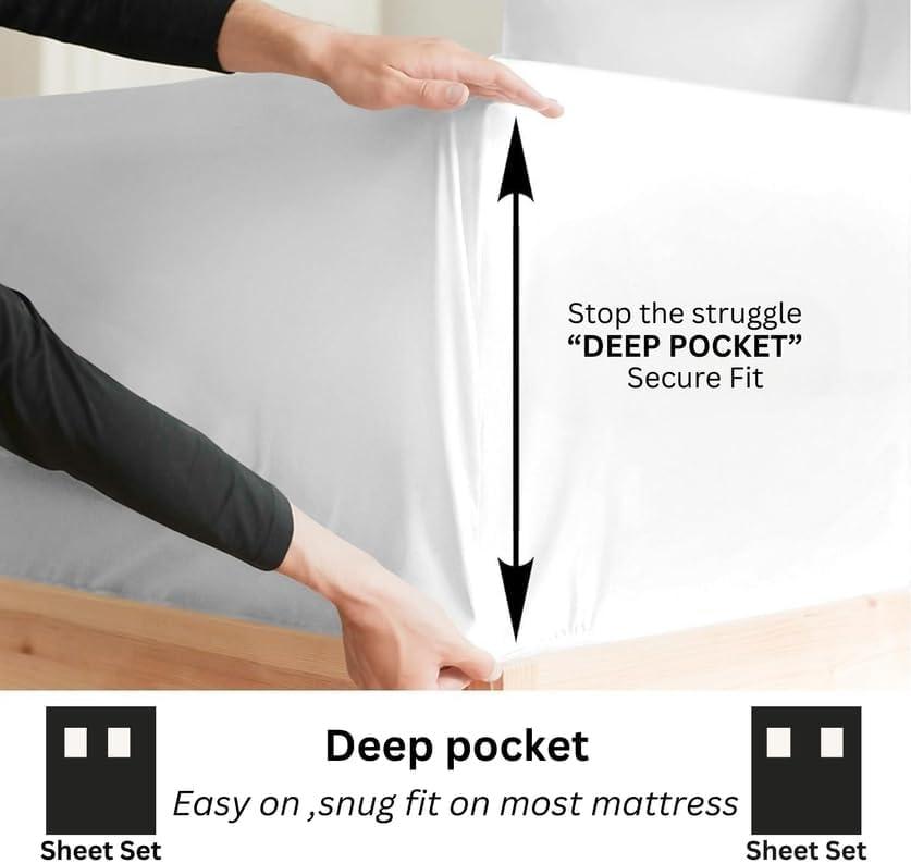 NICE LINEN BEDDING'S Olympic Queen Size Sheet Set - 4 Piece - Hotel Luxury Bed Sheets- Easy- Fits (7-9" Inch) Deep Pocket 800-Thread Count 100% Egyptian Cotton ( Olympic Queen - 66" X 80"- Silver Grey Solid)