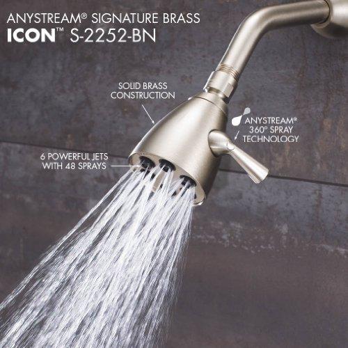 Speakman Speakman S-2252-BN Signature Brass Icon Anystream High Pressure Adjustable Shower Head, Brushed Nickel
