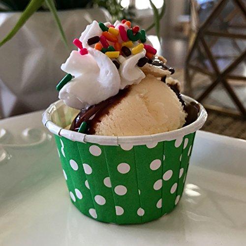 Outside the Box Papers Candy Nut Christmas Paper Cups - 48 MINI Baking Paper Treat Cups - Green and White Dot - 2 x 1.5 Inches - 48 Pack
