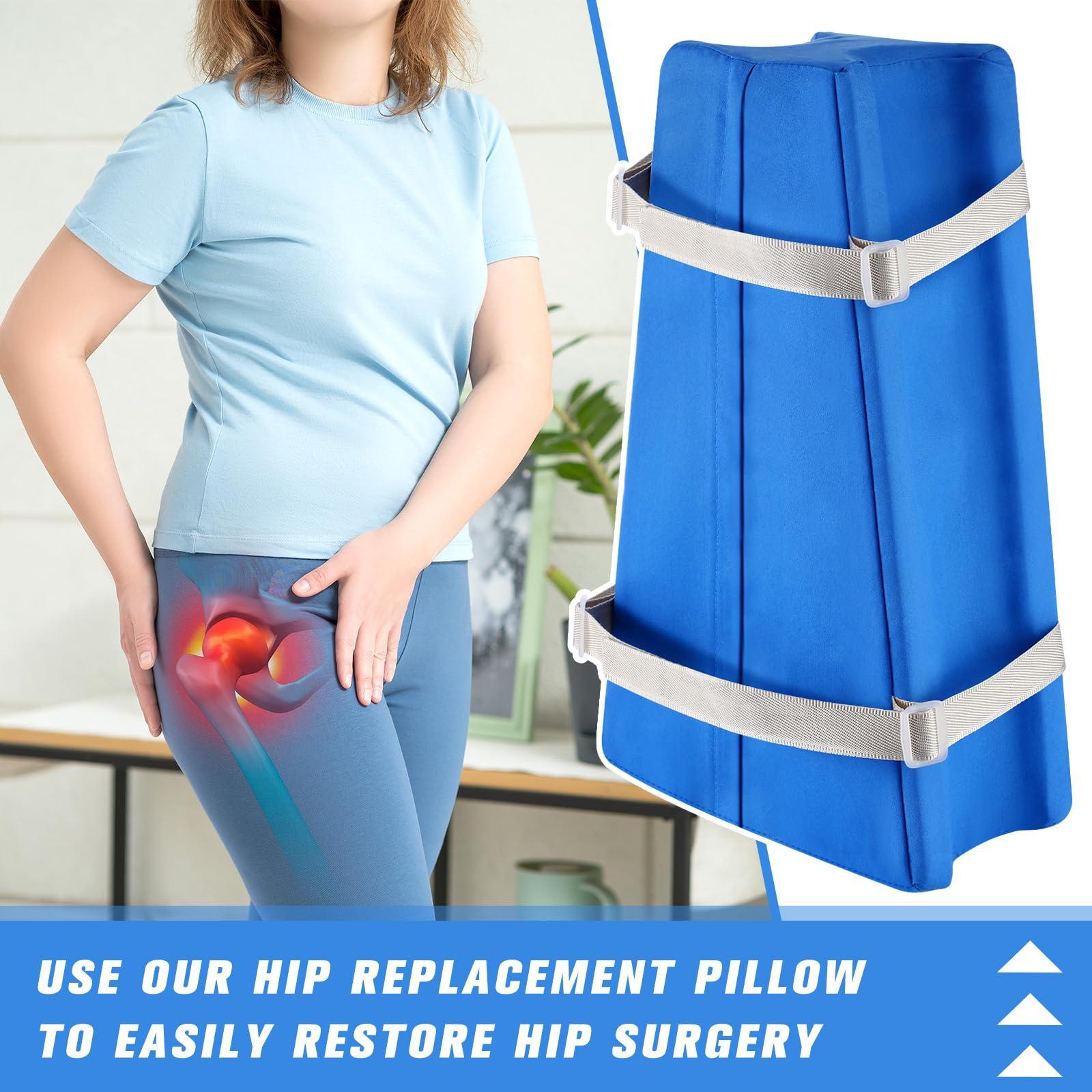 DoubleFill DoubleFill Hip Abduction Pillow Hip Surgery Pillow Hip Surgery Recovery Supplies Comfortable Support Hip Replacement Pillow with Strap and Cover for Legs Reducing Pain
