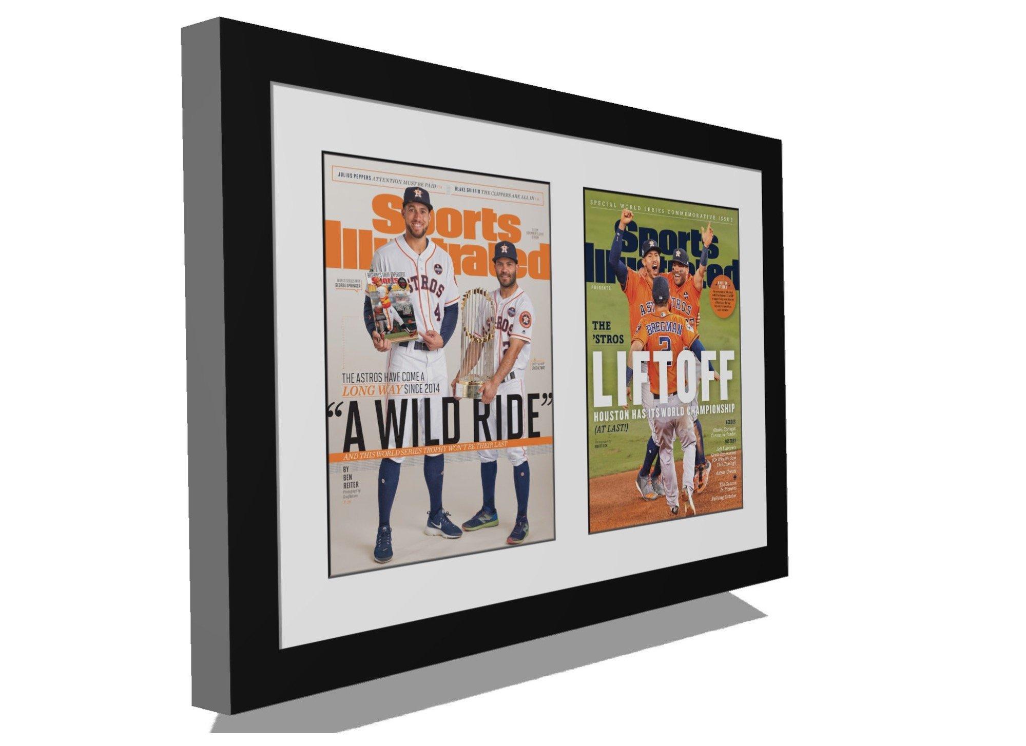 Creative Picture Frames CreativePF [1420bk-w] Double Magazine Frame HoldsMagazines Measuring 8 1/4 by 11-inches, White/Black Core Matting with Installed Hangers (MEASURE-YOUR-MAGAZINE)