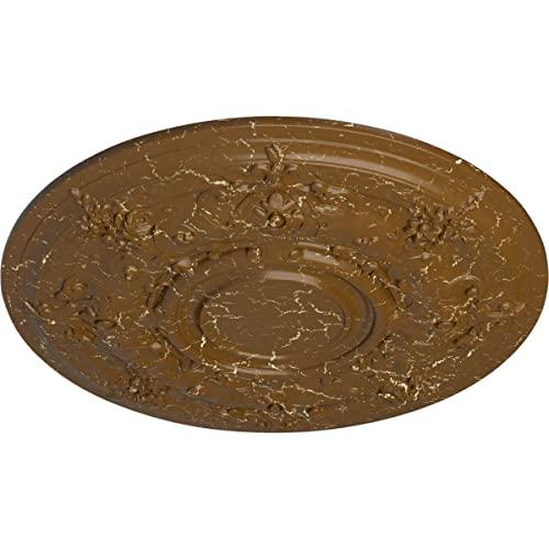 Ekena Millwork Ekena Millwork CM29DASTC Darnay Ceiling Medallion, 29 1/4\"OD x 2\"P (Fits Canopies up to 7 1/4\"), Hand-Painted Smokey Topaz Crackle