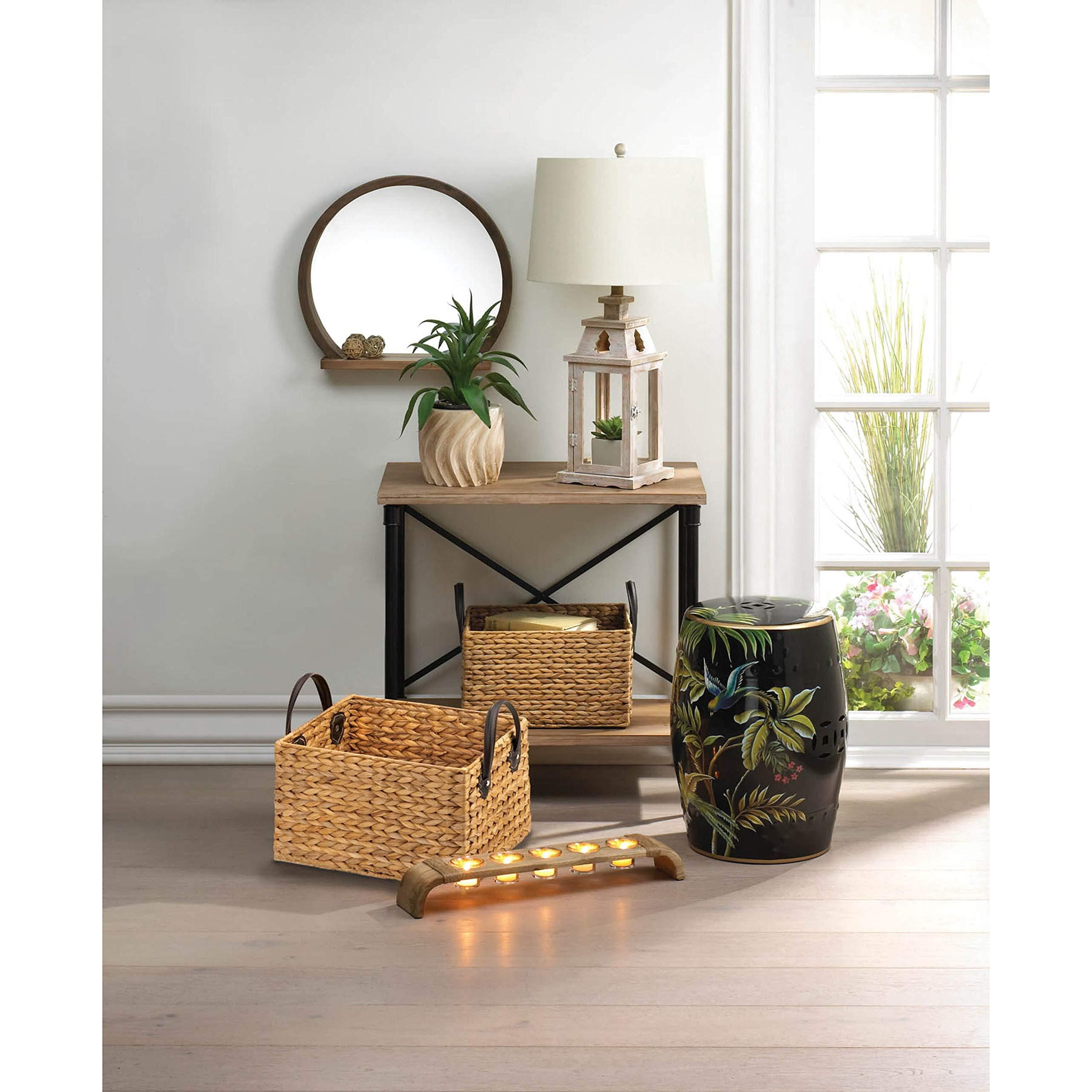 Zingz & Thingz Zingz & Thingz Round Wooden Mirror with Shelf 17.75x2.75x16