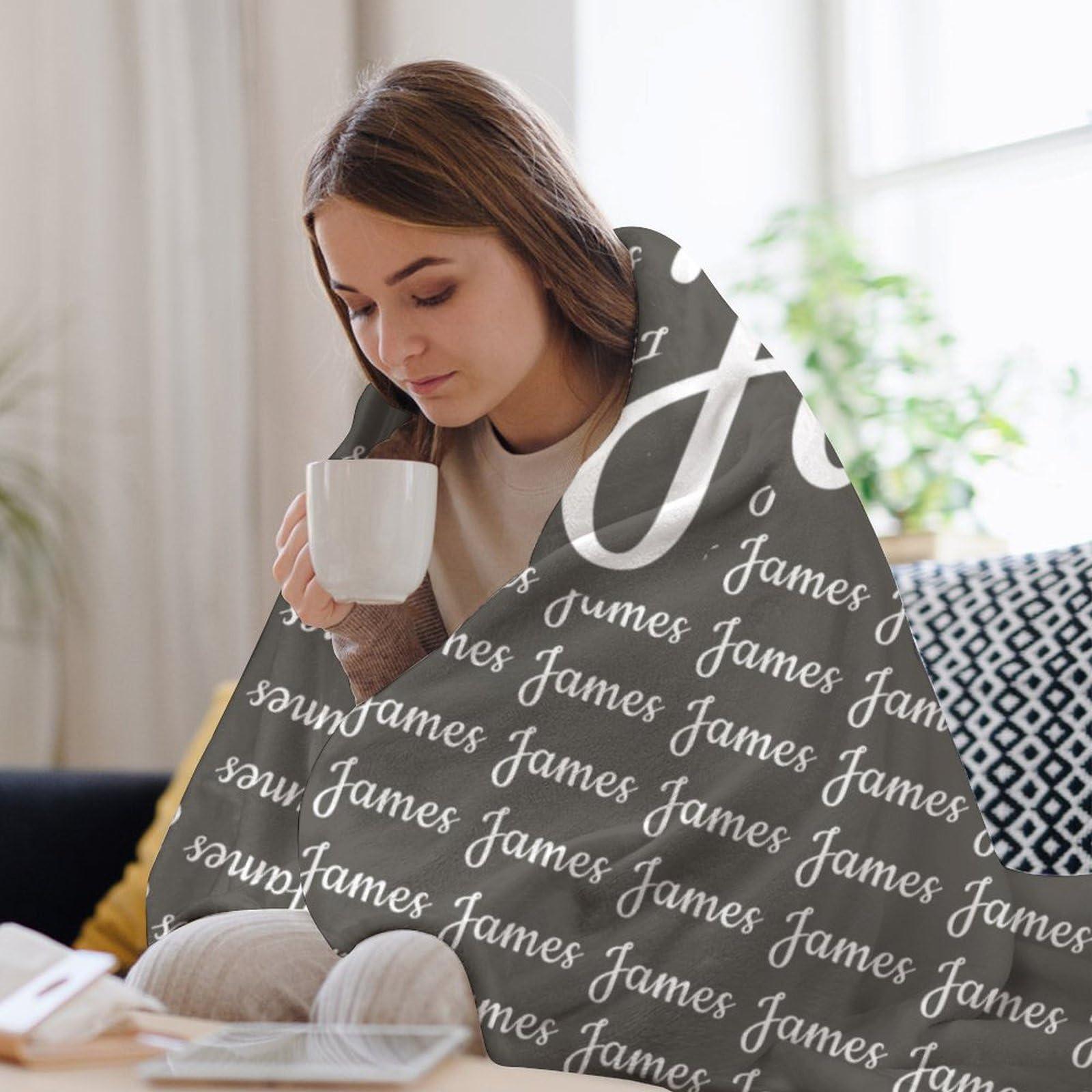 YUEISOA YUEISOA Personalized Name Blankets Customized Blanket with Name,Custom Name Blanket for Kids,Adults for Christmas Blanket Gifts Style 4 48\"x32\"