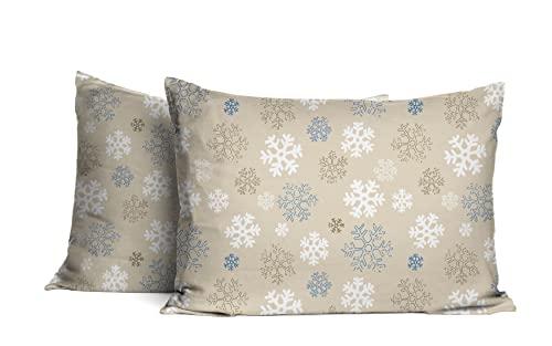 Pointehaven Pointehaven Flannel 170 GSM Sheet Set,Twin Snow Flakes Oatmeal
