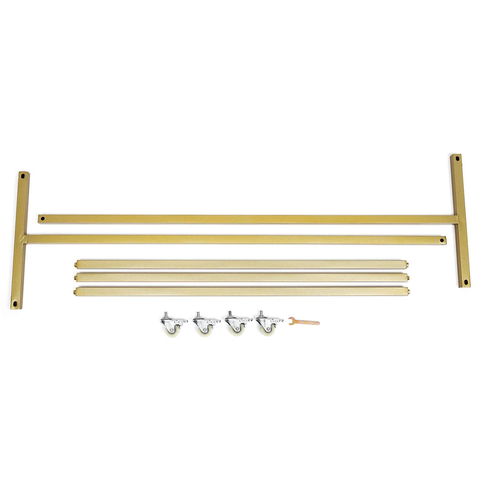 Fetcoi Fetcoi Clothes Rack with Wheels, Sturdy Steel Frame, Gold Garment Rack Clothing Racks for Hanging Clothes