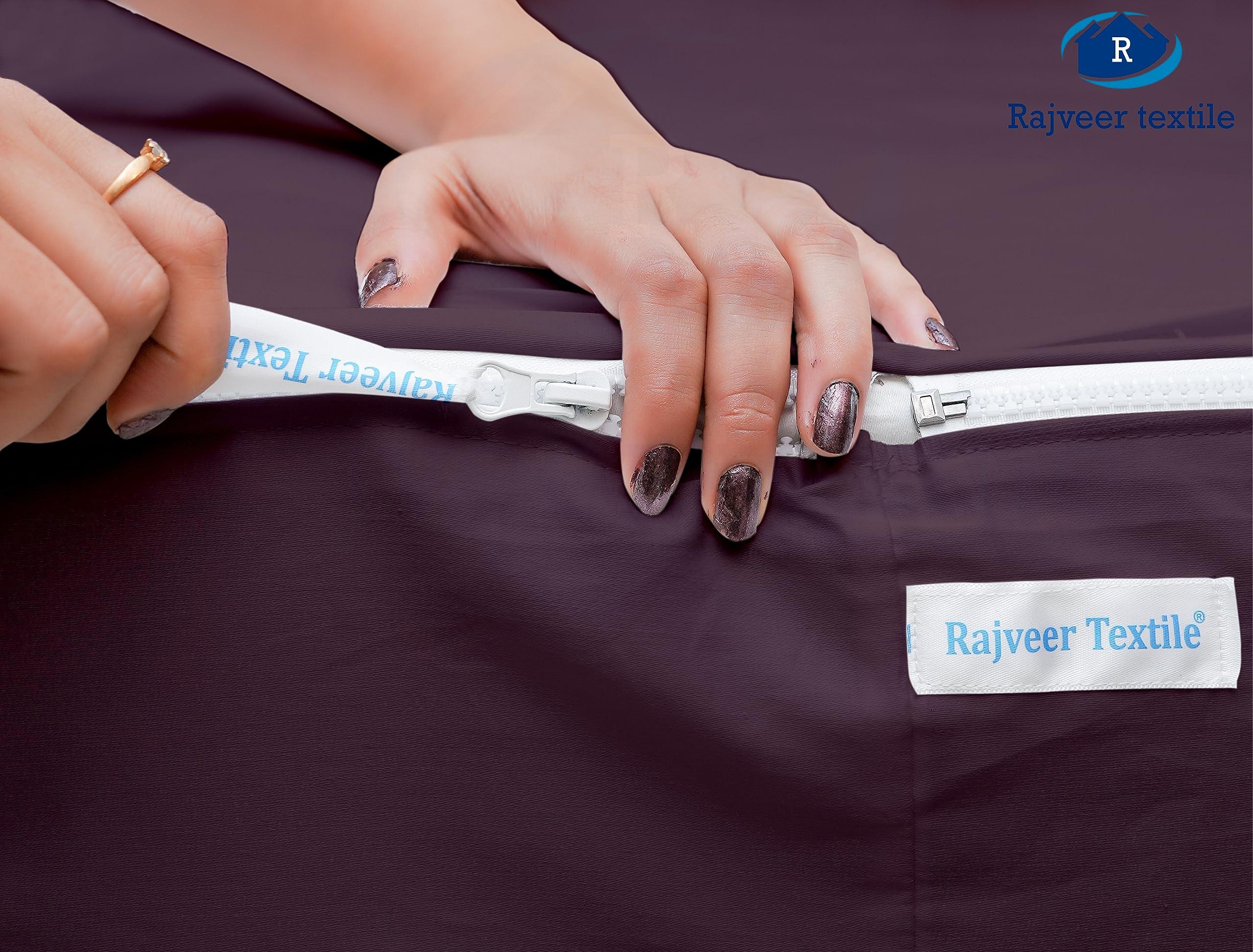 RV LINEN Zip On Fitted Sheet- Includes 1 Fitted Base + 2 Zip Sheet - Wont Pop Off Olympic Queen Sheet - Soft 800 TC Cotton Fitted Sheets 16 Deep Pockets OLY-Queen Size Plum