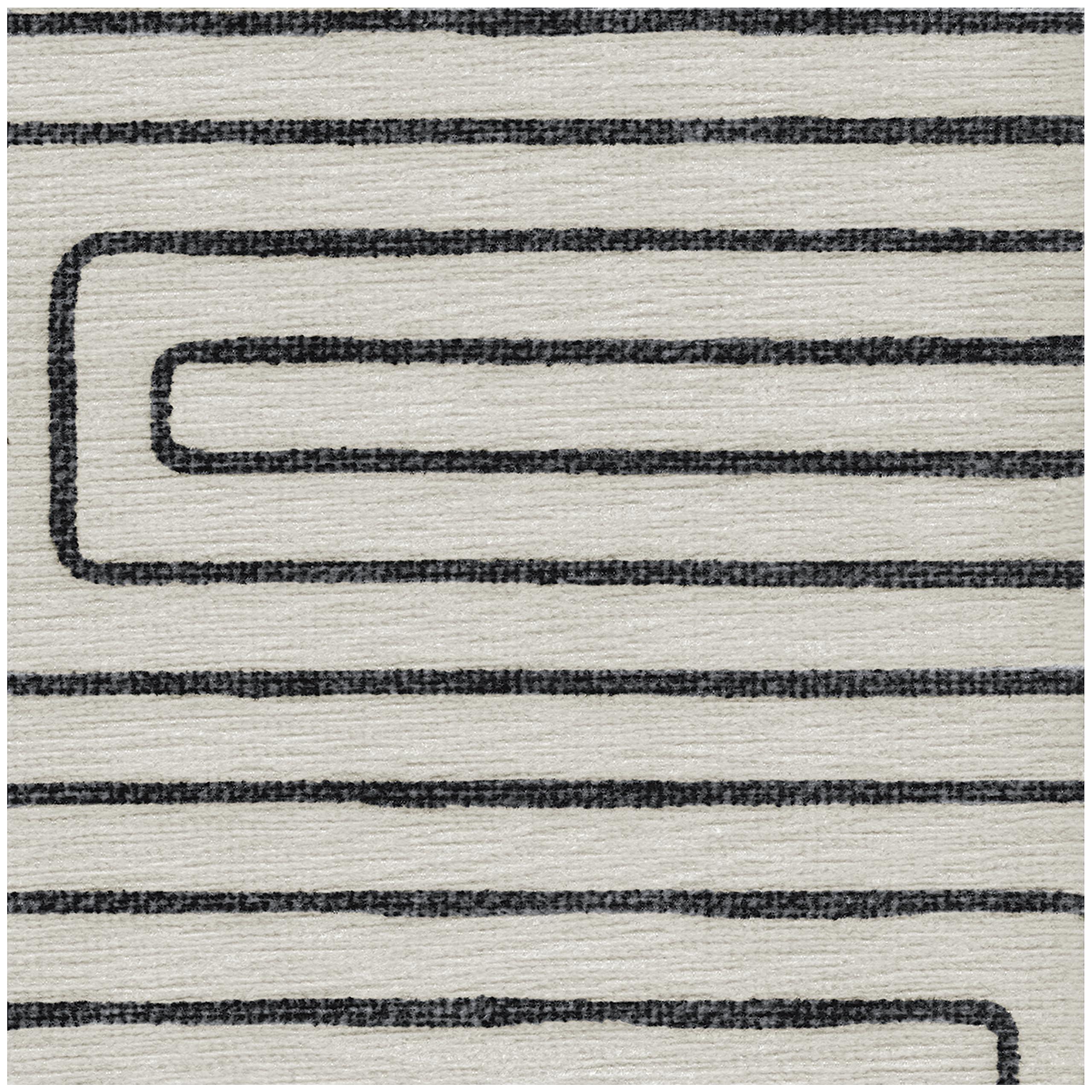 RUGGABLE RUGGABLE x Jonathan Adler Washable 3x5 Area Rug, Labyrinth Black/Ivory, Premium Modern Rugs for Living Room, Bedroom, Kitchen, Office, Classroom with Gripper Non Slip Pad