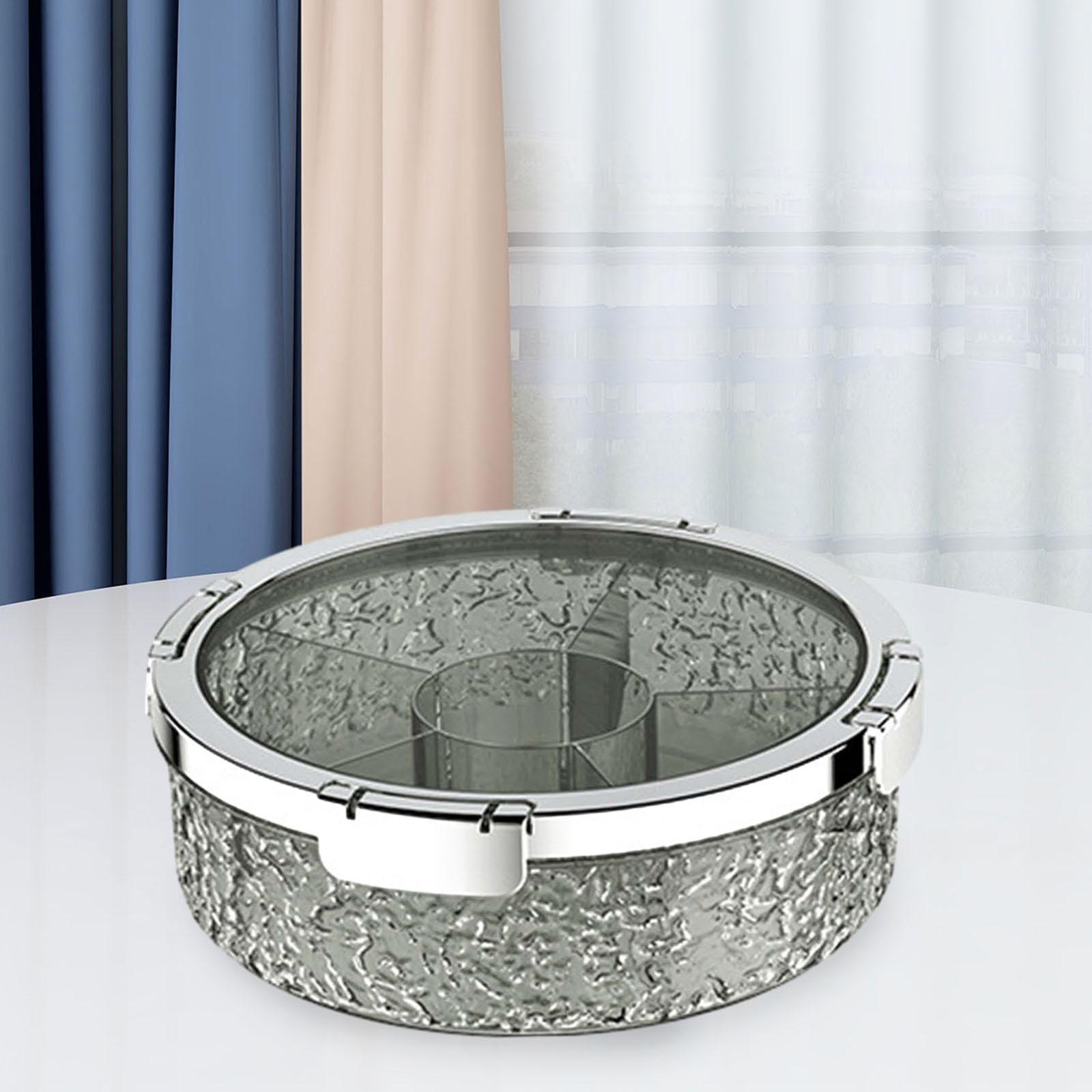 Generic Generic Divided Serving Tray with Lid, Nut and Candy Serving Tray, Party Appetizer Platter, Gray Argent, 285mmx95mm