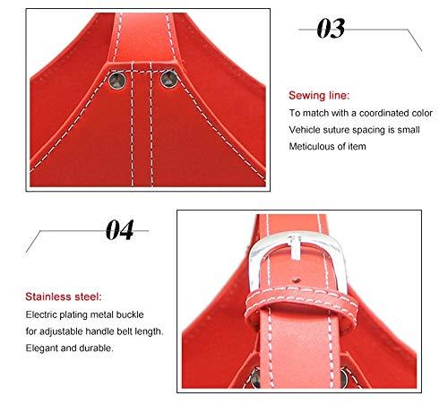 Viewlite Gift Basket Leather Storage Basket,MDF Structure Wine Flowers Fruits Magazine Holder Rack/Bins,with Top Handle for Holiday Presents Gifts Display (Middle, Red)