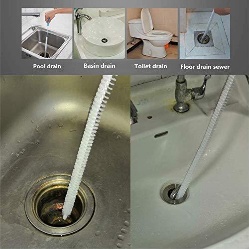 wcly Jumper Joo Drain Snake Brush,Drain Brush for a Sink Drain, 28 inch (71cm), Sink Drain Brush Drain Clog Cleaning Brush,2pcs
