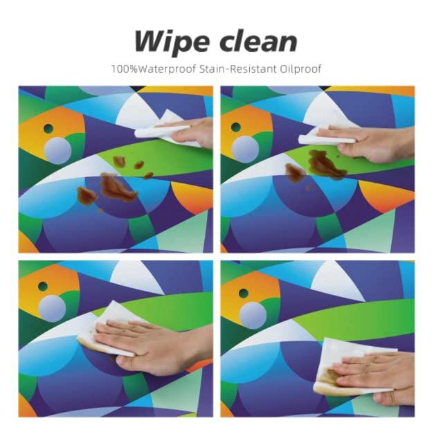 NJZOXR NJZOXR Tablecloth Toppers for Round Tables Waterproof Oil Proof Table Cloth Wipe Clean Table Cover for Indoor and Outdoor Bullseye Rhombuses Nursery Fits up 45\"-50\" Diameter Tables