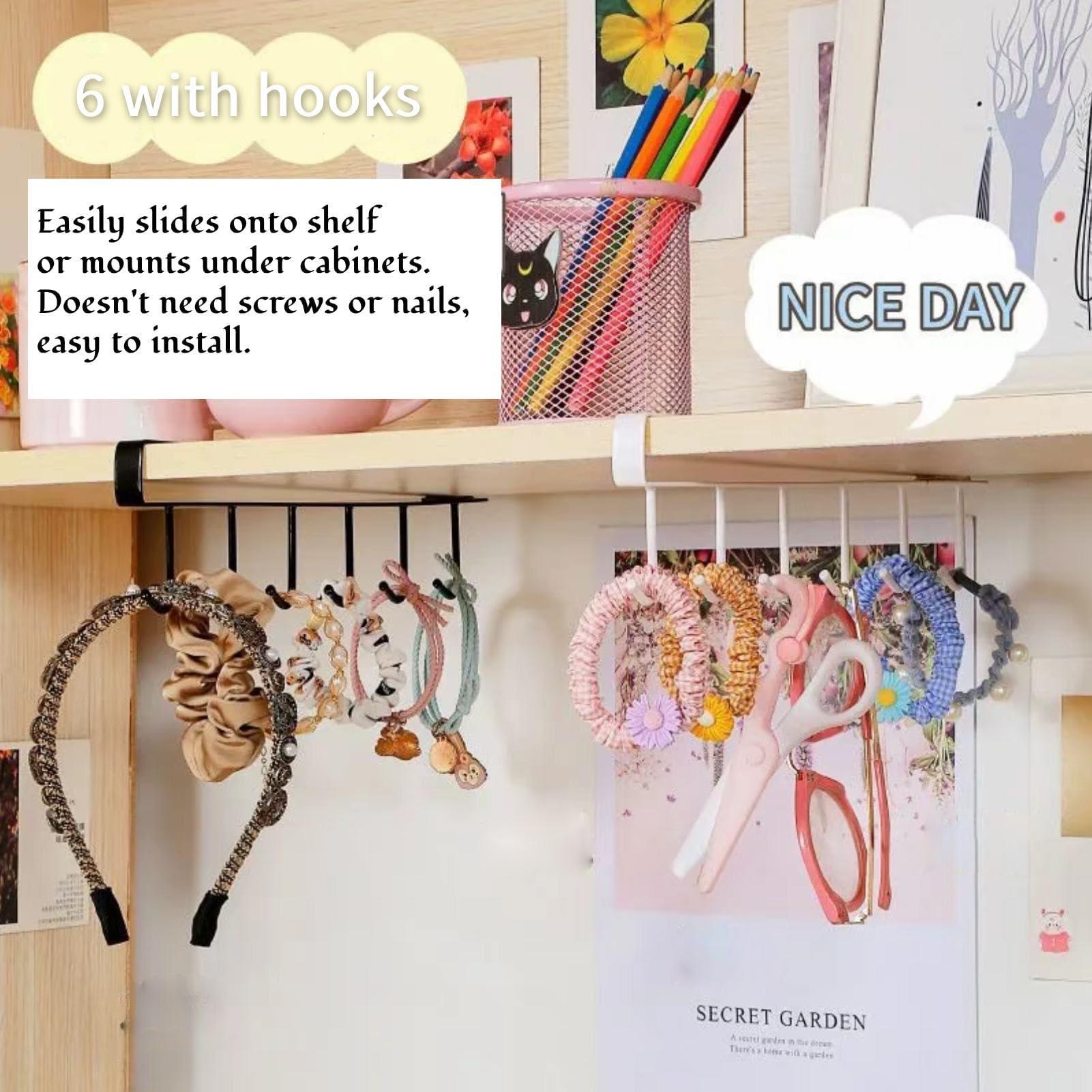 Jwthee Cup Holder Hanger Under Cabinet, Mug Hooks Under Cabinet Mug Hangers Under Shelf Mug Holder Under Cabinet Cup Hooks for Hanging Under Shelf Hooks Coffee Cup Holder Mug Organizer for Kitchen Cabinets