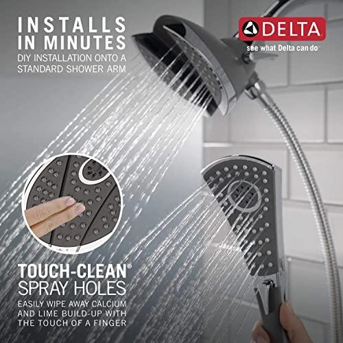 DELTA FAUCET Delta Faucet 4-Spray In2ition Dual Shower Head with Handheld Spray, Detachable Shower Head with Hose Chrome 58467