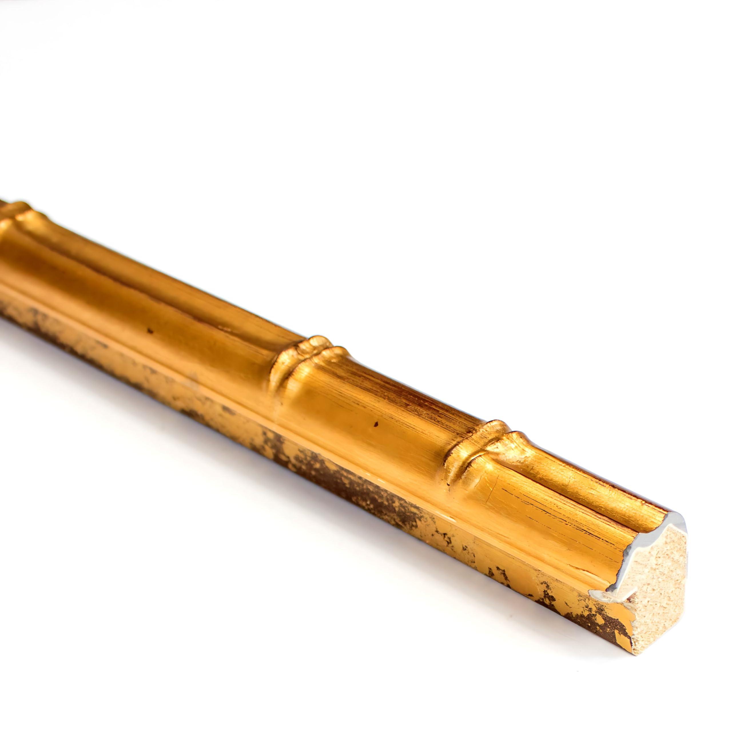 CountryArtHouse 10x15 Frame Gold Bamboo Picture Frame | 0.75 Inch Moulding Width | 0.625 Inches Rabbet Depth | Solid Wood Frame Complete with UV Acrylic Plexiglass, Foam Board Backing & Hanging Hardware